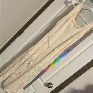 Lost + Wander Cream Lace Overlay Dress